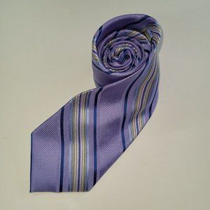 Mens Necktie‎ Purple Diagonal Stripe Silk Handmade Office Business